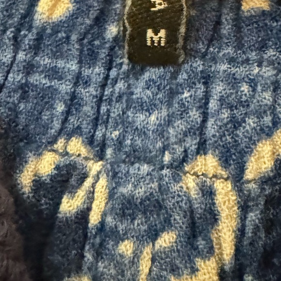 House of Harlow 1960 Easy Fringe Shorts Drawstring Abstract Print Blue White - Picture 5 of 7